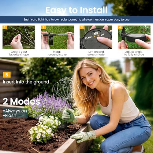 8Pack Solar Lights Outdoor, Multicolor Firework Lights - Image 7