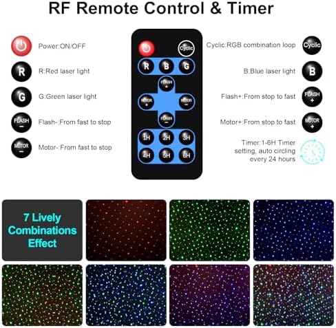 Laser Christmas Projector Lights Outdoor,Moving RGB Laser Projection Light,Firefly Light Show with RF Control,Waterproof Holiday Projector for Garden Patio Halloween Christmas Decoration&Gift - Image 3