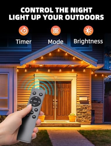 Outdoor Patio String Lights: 150Ft 45M Outside Waterproof Light - Remote Dimmable ST38 Shatterproof Bulb Connectable Hanging Outdoor Electric Lighting - Backyard Yard Gazebo Porch Party - Image 2