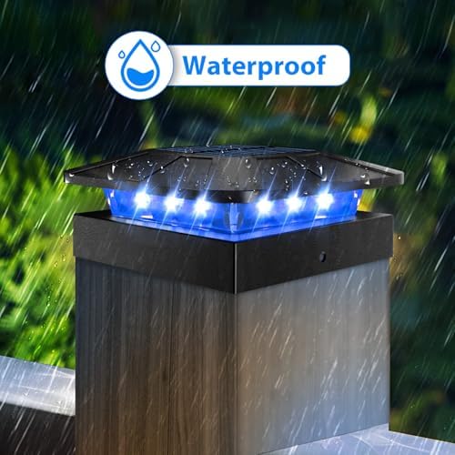 Peasur 12 Pack 4x4 Solar Post Cap Lights Outdoor RGB Color Changing - Image 5