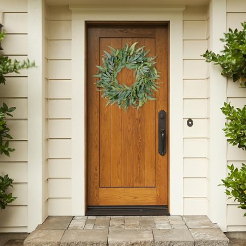Sggvecsy Artificial Olive Wreath for Front Door 20 inch Greenery Wreath with Olive Leaves Olive Bean Green Leaves Wreath Spring Summer Wreath for All Seasons Wall Window Home Indoor Outdoor Decor - Image 4