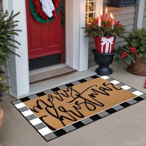 Tinideya 2 Pcs Merry Christmas Layered Doormat Set, 23.6" X 35.4" - Image 3