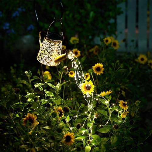 Solar Watering Can Lights with Cascading Lights,Solar Lantern Light Outdoor,Large Hanging Solar Powered Lantern Outdoor,Garden Porch Patio Yard Decor,Gardening Gifts for Women - Image 5
