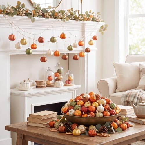 Colingmill 36 Pcs Fall Tree Ornaments, Farmhouse Pumpkin Hanging Ornaments - Image 6