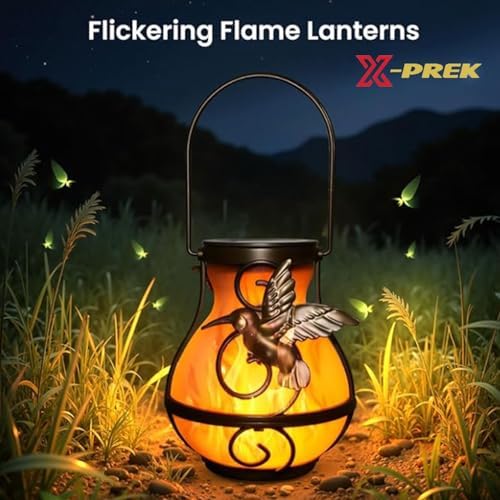 Solar Lanterns Outdoor Waterproof Hummingbird Lantern Flame Lights - Image 2