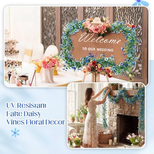 8 Pcs 6 ft Artificial Flowers Wisteria Garland, Blue - Image 5