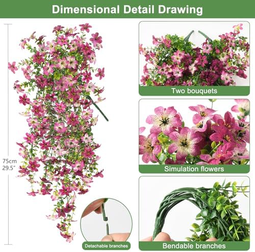Artificial Fake Hanging Flowers Plants for Outdoor Spring Summer Decoration - Image 2
