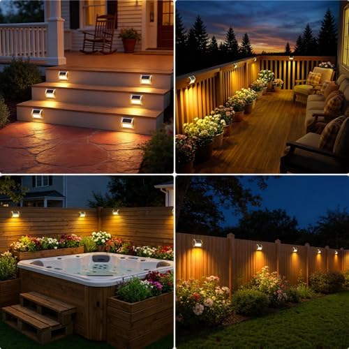 JSOT Solar Deck Lights Perfect for Fence, Step, Stair Decor-Warm White-8P - Image 3