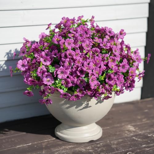 24 Bundles Artificial Flowers for Outdoor Realistic Faux Flower Spring Summer Garden Home Decoration, Hanging Daisy with Eucalyptus Leaves Fake Plants Greenery Balcony Porch Patio Front Door Decor by StymedecaArtificialFlowers