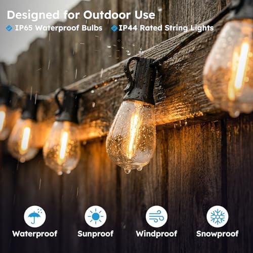 GvvooHome 25FT Outdoor String Light with S11 Plastic Bulbs, Low-Voltage LED Patio Lights with App & Remote, Music Sync, 4 Lighting Modes, Dimmable & Waterproof for Backyard, Porch, Garden, Deck, Party - Image 6
