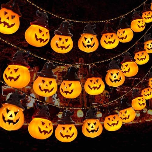 Upgraded Solar Pumpkin Lights for Halloween Decorations Outside,Spooky Pumpkin Lights String for Outdoor Halloween Yard Decoration,Porch Decor, Camper Party Door Window Tree Decor - Image 7