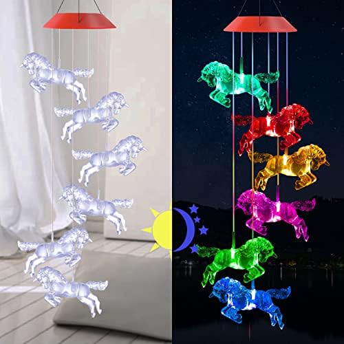 Solar Horse Wind Chimes, Color Changing Horses Wind Chime, Waterproof Solar Horse Lights, Romantic Solar Powered Horse Wind Chime, Home, Yard, Balcony, Outdoor, Garden Decoration Gifts, Gifts for Mom - Image 6