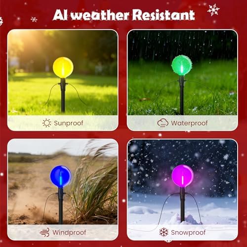 Zuske Outdoor Jumbo G40 Christmas Pathway Lights, 23FT Connectable Walkway Lights with 12 G80 Multicolor LED Bulbs for Driveway Yard Lawn Garden - Image 2