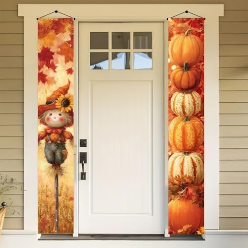 BlissYard Fall Scarecrow Porch Banner 12x71 Inch by BlissYard