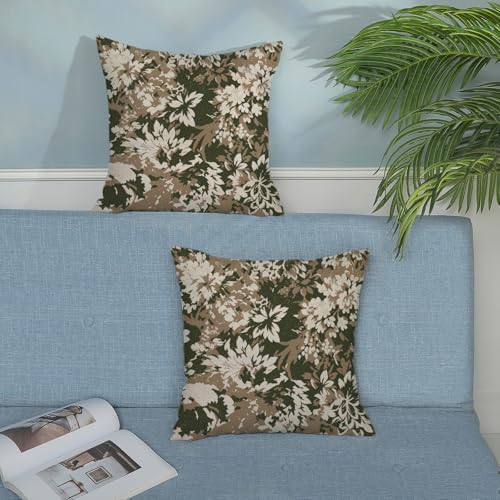 Boho Outdoor Sage Green Floral Vintage Pillow Covers 18x18 Set of 2 - Image 4