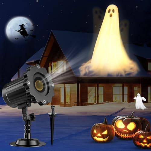 Halloween Projector Lights Outdoor,3D Dynamic Ghost Decorations Light,2026 Upgraded Clearer Ghost HD Patterns,Holiday Light for Home Window Wall Halloween Garage Door Decor by Nagudenfo