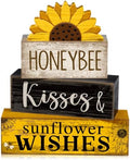 Lineshading 4 Pcs Sunflower Table Decor Farmhouse Summer Tiered Tray Decor by Lineshading