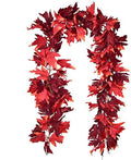 DearHouse 2 Pack Fall Garland Maple Leaf, 5.9Ft/Piece Hanging Vine Garland Artificial Autumn Foliage Garland Thanksgiving Decor for Home Wedding Fireplace Party Christmas (Dark Red) by DearHouse