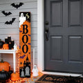 Hey Boo Halloween Ghost Porch Sign 47 Inch Rustic Vertical Welcome Sign Farmhouse Wooden Front Door Standing Decor with Bat Spider Graveyard Castle for Outdoor Indoor Halloween Decor by Unknown