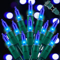 LAMPHOME Blue Christmas String Lights, 100 ct 20FT Incandescent Mini Fairy Lights Set, UL Certified Green Wire Lights for Indoor Outdoor Halloween Holiday Home Xmas Tree Patio Décor by ULL
