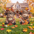 Yookeer Fall Highland Cow Decoration Outdoor Metal Pumpkin Sign with Stakes by Yookeer