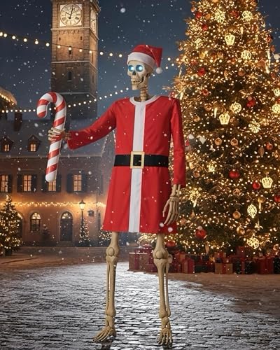 3 Pcs Santa Outfit for 12 Ft Giant Skeleton Christmas Yard Accessories - Image 2