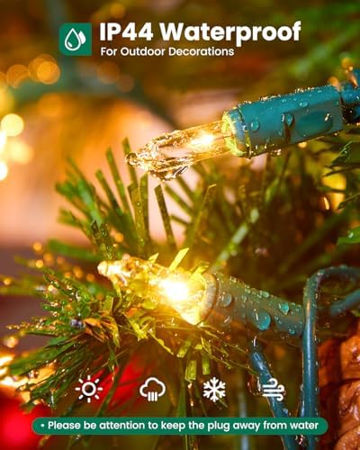 Minetom Clear Christmas String Lights 100 Count 20 Feet Incandescent Bulb - Image 3