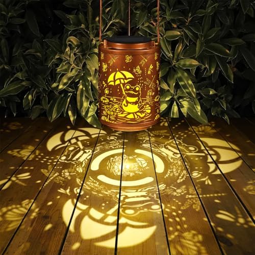 Frogs Solar Lanterns Metal Hanging Garden Decor Birthday Gifts for Women - Image 4