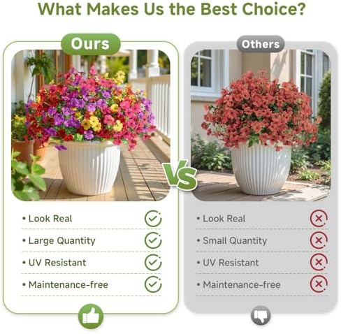 Alupssuc 48 Bundles Artificial Daisy Flowers UV Resistant for Outdoor Decor - Image 4