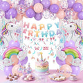 JOYIN Unicorn Magical Rainbow Birthday Party Decorations, 76PCS Unicorn Party Supplies with Banner, Foil & Latex Balloons, Spiral Swirls and Tinsel Curtains for Baby, Boys, Girls, Men & Women by JOYIN