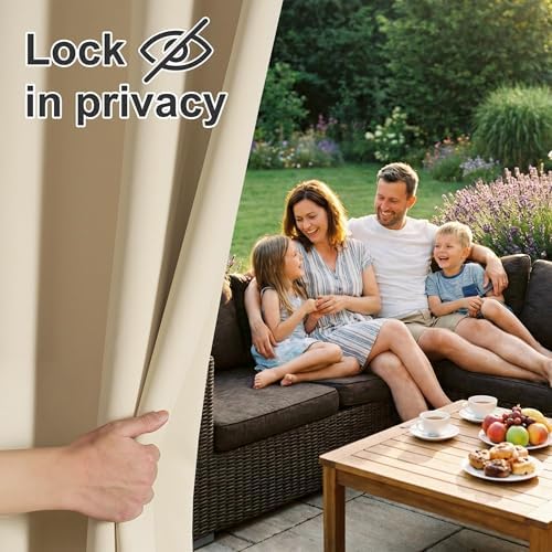 RYB HOME Outdoor Curtains for Patio Deck,Waterproof & Block Sunlight - Image 3