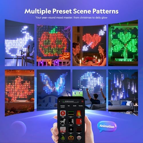 JMEXSUSS 400 LED Smart Curtain Lights for Holiday and DIY Fun, 6.5x6.5 ft - Image 3