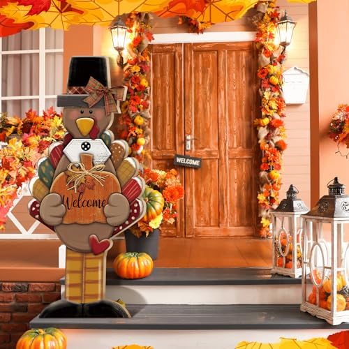 35 H Thanksgiving Wooden Porch Sign, Turkey Porch Decor - Image 2