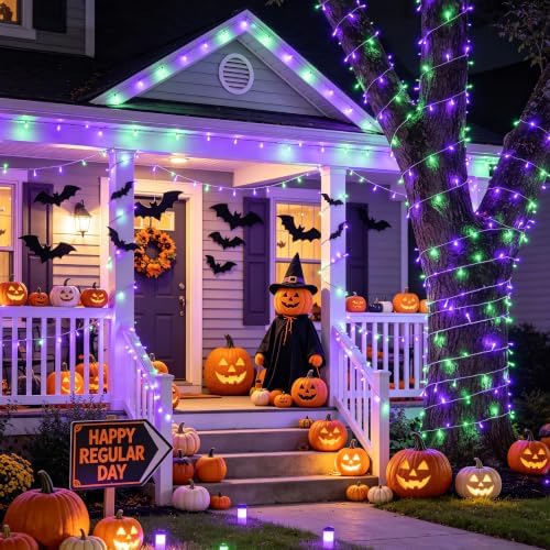 JMEXSUSS 600 LED Purple Green String Lights Plug in Indoor Outdoor - Image 2