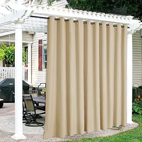 RYB HOME Extra Wide Outdoor Curtains for Patio Waterproof Privacy by RYBHOME
