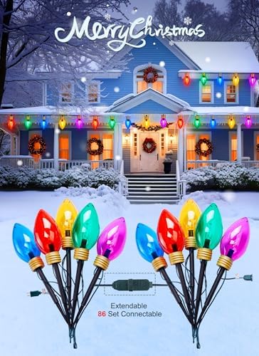 11Feet 5 LED Super Jumbo Christmas String Lights or Pathway Marker Lights, Outdoor Xmas Decorations- Jumbo C9 Hanging Lights Waterproof Lawn Dec for Holiday Home Tree Roof Yard Garden, Multicolor - Image 4