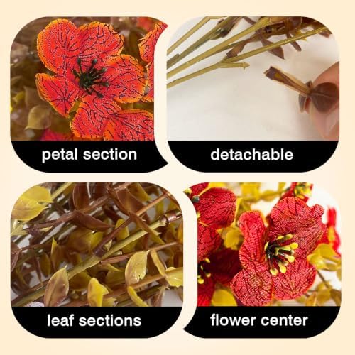 12 Bundles Artificial Fall Flowers Outdoor UV Resistant Autumn Decor - Image 7