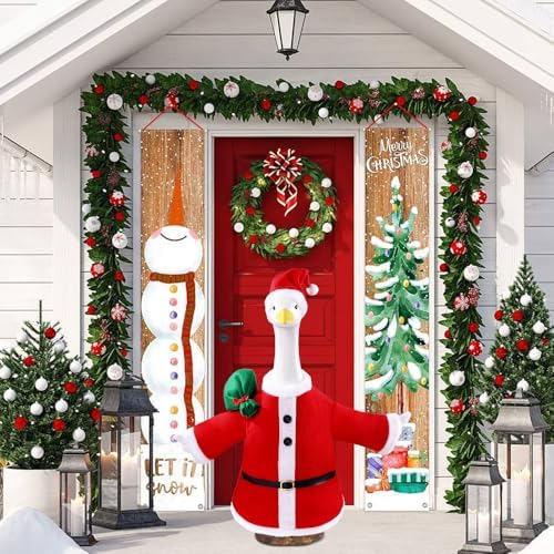 Celltestria Christmas Goose Outfits Santa Claus Goose Clothes Cute Xmas Winter Lawn Porch Goose Costume for 23" Geese Outdoor Patio Yard Lawn Garden Decoration - Image 3