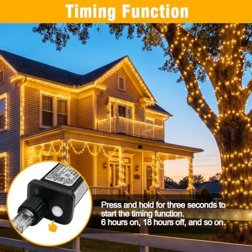 100+16.4FT Warm White LED Fairy Lights, Connectable Clear Wire String Lights with Timer,Waterproof Light Strand for Christmas Tree, Bedroom, Patio, Wedding, Party, Indoor Outdoor Decor - Image 6