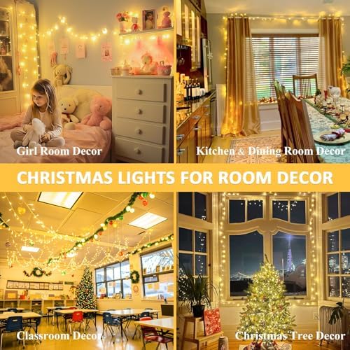JMEXSUSS Outdoor String Lights Indoor for Bedroom, 200 LED Christmas Lights - Image 4