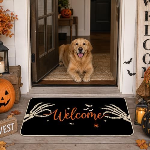 Hexagram Halloween Door Mat 17x29 Inch Halloween Skull Doormat Outdoor - Image 6