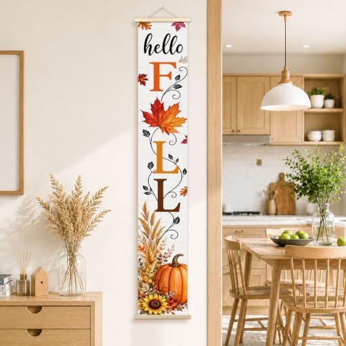 Hello Fall Pumpkin Porch Door Banner Wall Decorations 8x47 - Image 5