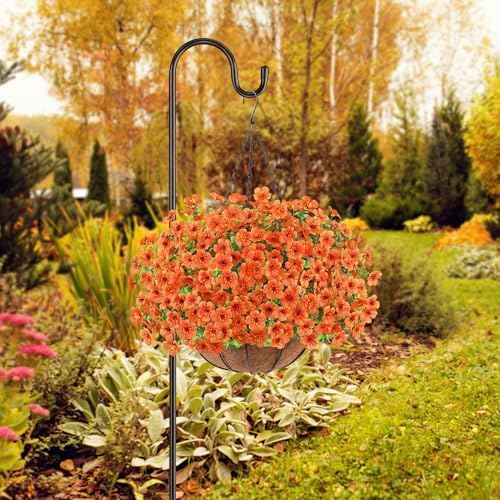 AGIRL Fall Artificial Hanging Flowers with Baskets for Outdoors(Orange) - Image 7