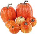 Winlyn 7 Pcs Assorted Artificial Orange Pumpkins Harvest Decorative Foam Pumpkins for Farmhouse Rustic Fall Thanksgiving Halloween Tabletop Centerpiece Mantel Shelf Kitchen Decoration by Winlyn