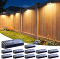 JOFIOS Fence Lights Solar Powered 12 Pack, 3000/4000/6000K 3 Modes, IP65 Waterproof Solar Fence Lights Outdoor, Dusk to Dawn Deck Lights for Outside, Wall, Backyard, Step, Patio, Stair Railings by JOFIOS