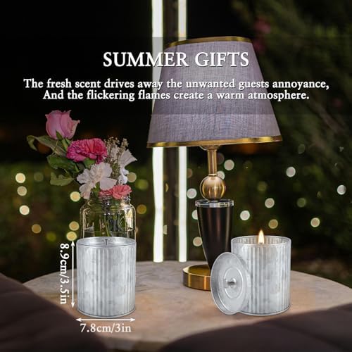4Pack Citronella Candles Outdoor Indoor, 4oz Silver Canned Candle - Image 5