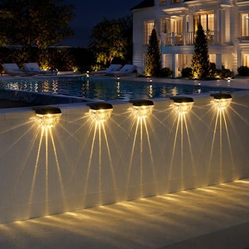 Melunar 8 Pack Solar Deck Lights Outdoor, Solar Step Lights Waterproof for Outside, Yard, Patio, Garden, Pool, Railing, Stairs, Fence (Warm White) - Image 2