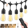 Hotsonic Remote Control Outdoor String Lights Waterproof, 50 FT LED Outside Lights with Shatterproof Bulbs, Dimmable Hanging S14 Lights 3 Modes for Patio Porch Garden pergola Yard Party House Decors by Unknown