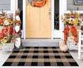 Black and Tan Layered Doormat 27.5"x43.3"Fall Door Mats Outdoor Decor by BUAGETUP