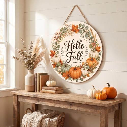 Fall Decorations for Home - Hello Fall Wreaths for Front Door - Image 2